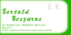 bertold meszaros business card