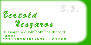 bertold meszaros business card